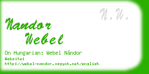 nandor webel business card